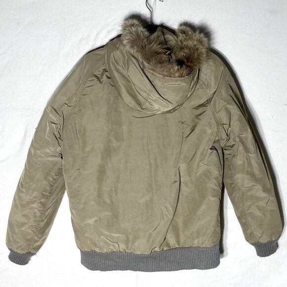 Vintage Eddie Bauer Tan Down Filled Bomber Jacket S - Picture 2 of 16